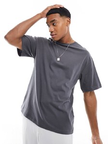 ADPT - T-shirt oversize grigio scuro con stampa "Angel of Solace" sul retro
