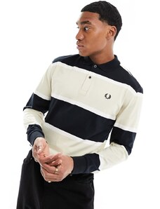 Fred Perry - Polo nera a righe larghe-Nero