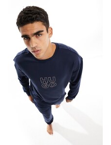 Hugo Red Hugo Bodywear - Felpa blu con logo-Blu navy
