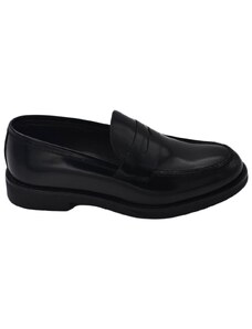 Malu Shoes Scarpe mocassino bendina uomo elegante nero vera pelle suola in gomma antiscivolo cerimonia evento