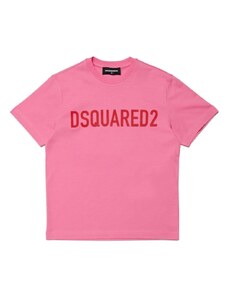 DSQUARED KIDS T-shirt rosa logo stampa