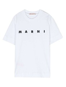 MARNI KIDS T-shirt bianca stampa logo
