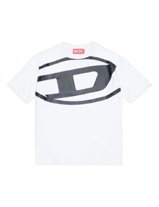 DIESEL KIDS T-shirt bianca logo stampa contrasto