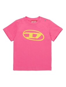 DIESEL KIDS T-shirt fucsia neonato logo stampa