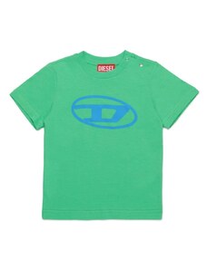 DIESEL KIDS T-shirt verde neonato logo stampa