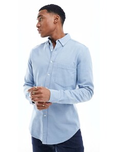 ASOS DESIGN - Camicia Oxford spazzolata blu medio