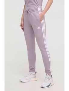adidas pantaloni da jogging in cotone colore violetto IR5379