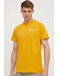 Jack Wolfskin t-shirt in cotone colore giallo