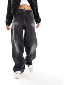 COLLUSION - x015 - Jeans ampi a vita bassa nero slavato-Marrone