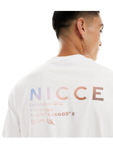 NICCE - T-shirt oversize bianca con stampa del logo sulla schiena-Bianco