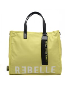 Rebelle borsa shopping electra con maxi logo e tracolla removibile giallo lemon
