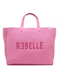 Rebelle borsa a mano donna con maxi logo rosa shocking