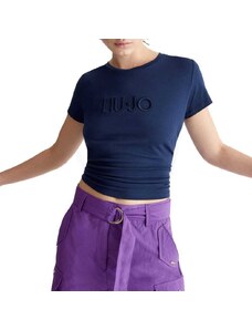 Liu Jo t-shirt ecosostenibile con logo lettering dress blue