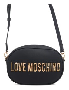 Moschino borsa a tracolla con logo lettering oro e nero