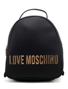 Moschino zaino donna mini con logo lettering oro e nero