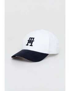 Tommy Hilfiger berretto da baseball in cotone colore bianco
