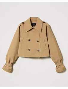 TWINSET ACTITUDE Giacca a trench in gabardina Beige