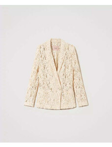 TWINSET Giacca blazer in pizzo naturale