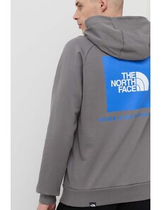 The North Face felpa in cotone uomo colore grigio con cappuccio