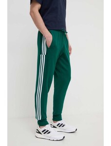 adidas pantaloni da jogging in cotone colore verde con applicazione