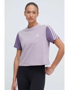 adidas t-shirt in cotone donna colore violetto IS1571