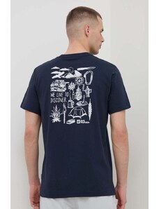 Jack Wolfskin t-shirt in cotone uomo colore blu navy