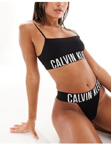 Calvin Klein - Intense Power - Brassière corta micro sfoderata nera-Nero