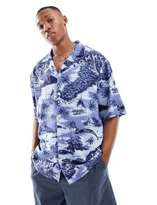 Tommy Jeans - Camp - Camicia blu hawaiana