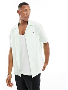 Tommy Jeans - Camp - Camicia verde unisex in misto lino
