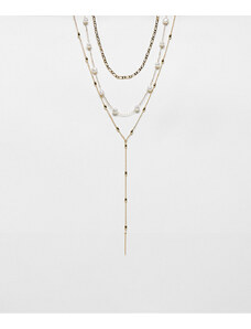 Topshop - Nora - Confezione da 3 collane miste lariat e con perline color oro