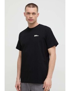 Jack Wolfskin t-shirt in cotone uomo colore nero