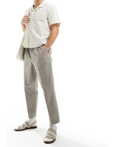 Selected Homme - Pantaloni corti ampi con pieghe beige-Neutro