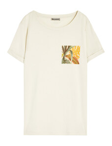 Freddy T-shirt donna in jersey modal con grafica tropical laterale