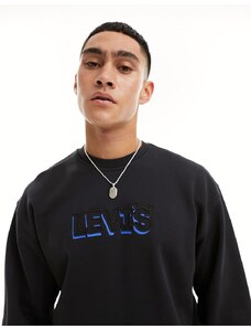 Levi's - Felpa nera con logo stile titolo-Nero