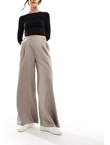 ASOS DESIGN - Pantaloni a fondo ampio color pietra con righe nere-Multicolore