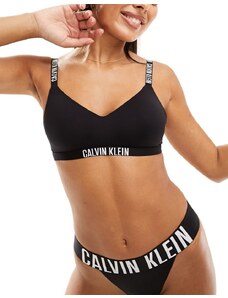 Calvin Klein - Intense Power - Brassière corta nera leggermente foderata-Nero