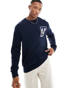 Tommy Jeans - Maglione vestibilità classica blu navy con iniziale