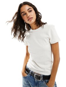 Weekday - Frida - T-shirt stile anni '90 bianca-Bianco