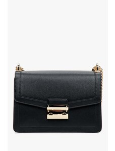 Women's Small Black Leather Chain Handbag Estro ER00110648