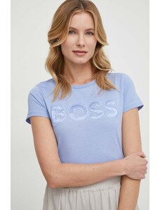 BOSS t-shirt in cotone donna colore blu