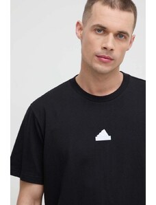 adidas t-shirt in cotone uomo colore nero con applicazione IR5171