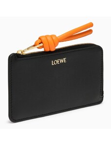 Loewe Portacarte Knot nero/arancione