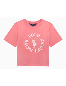 Polo Ralph Lauren T-shirt rosa in cotone con logo