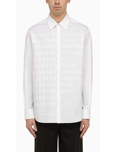 Valentino Camicia bianca in cotone con stampa lettering