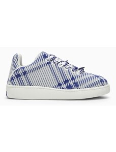 Burberry Sneaker Box motivo Check bianca/blu