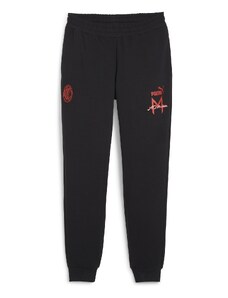 Pantaloni joggers neri da uomo con dettagli rossi Puma AC Milan Ftblicons