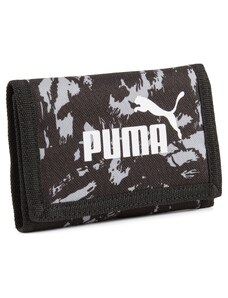 Portafoglio sportivo nero e grigio con chiusura a strappo Puma Phase