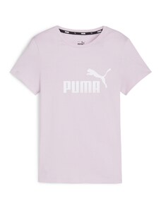 T-shirt rosa da bambina con logo bianco Puma Essentials Youth