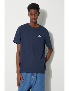 Puma t-shirt in cotone uomo colore blu navy con applicazione 625414
