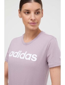 adidas t-shirt in cotone donna colore violetto IS2097